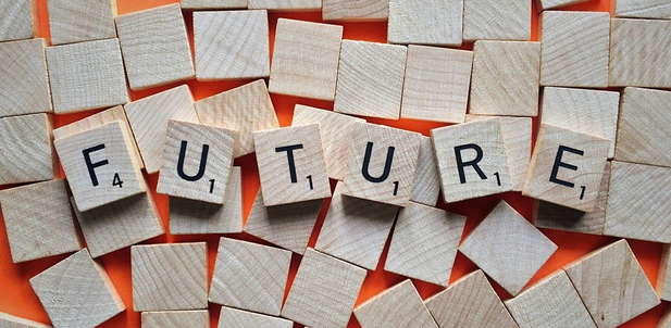 Picture of letter blocks spelled the word future